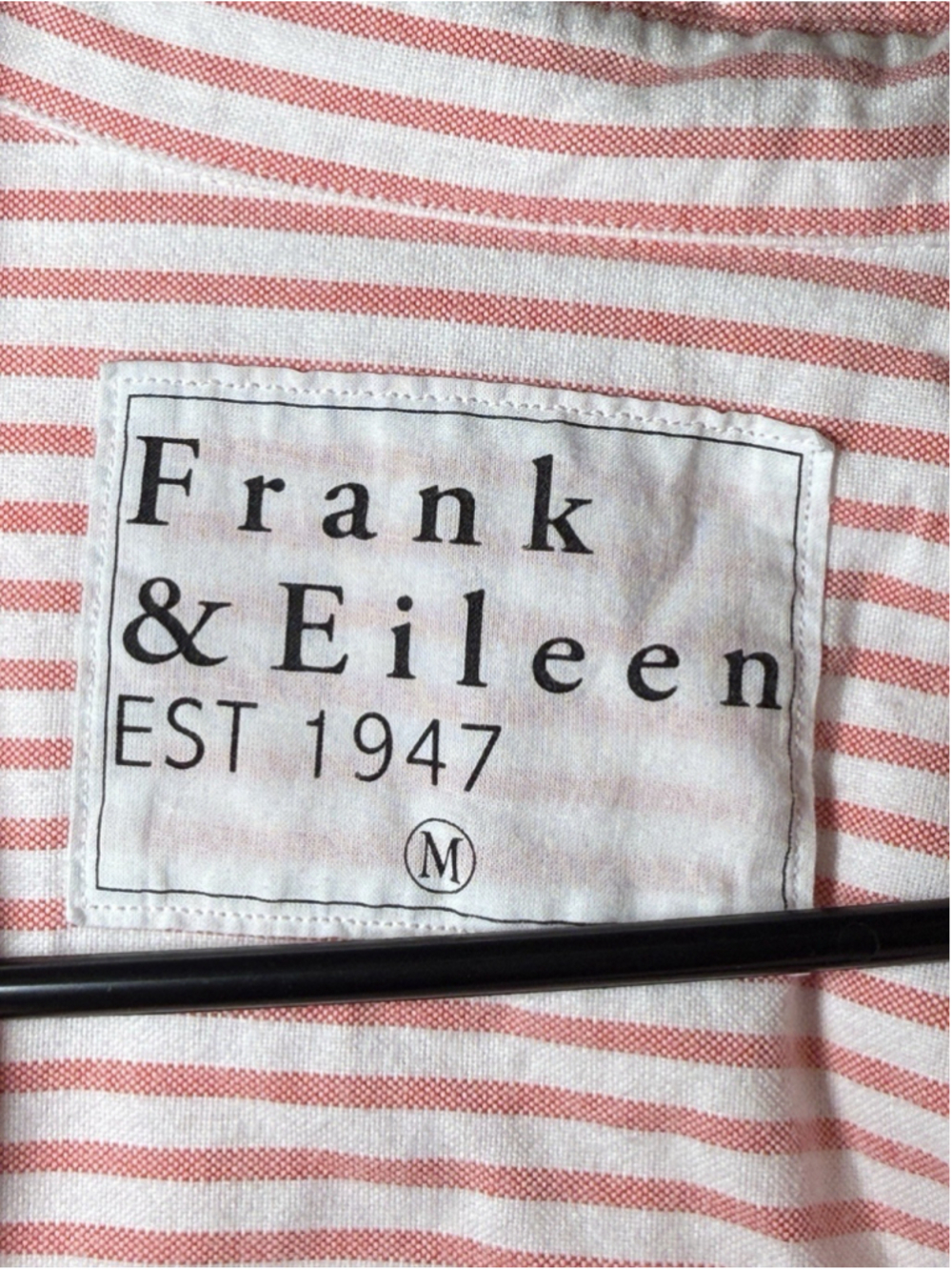 Frank & Eileen Button-Up Cotton Shirt Sz M Shirley Womens Long Sleeve Strip Pink - Picture 2 of 4